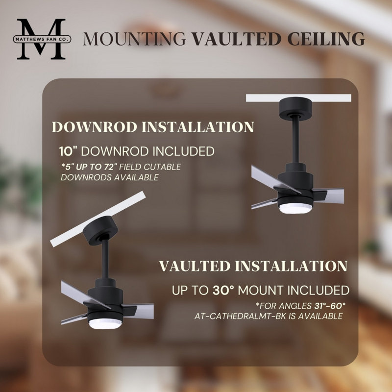 Alessandra - Three Blade Transitional Ceiling Fan -LED, Walnut, Brushed Nickel, 72"