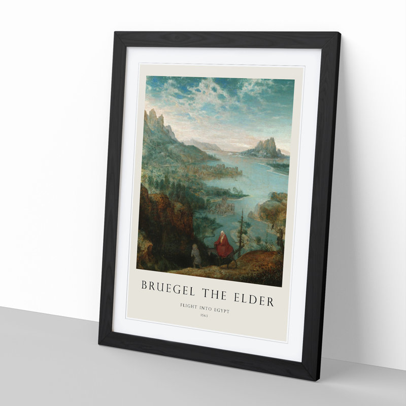 Flight To Egypt by Pieter Bruegel The Elder - Single Picture Frame Print, Black Framed, 36cm H x 27cm W x 2cm D
