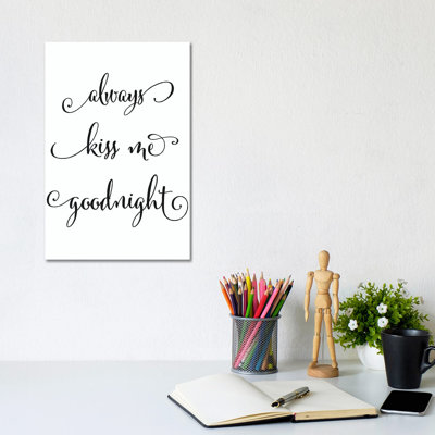 Kiss Me Goodnight by Blursbyai - No Frame Gallery-Wrapped Canvas Giclée on Canvas