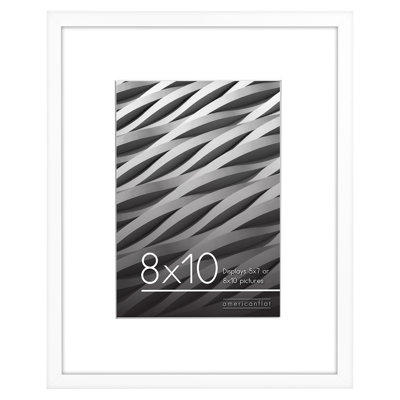 Picture Frame With Thin Border and Mat - Shatter-Resistant Glass For Hanging and Tabletop