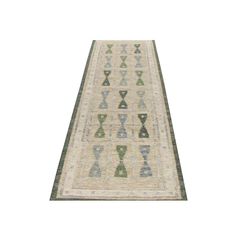 Scandinavian Wool Geometric Area Rug, Runner 2'6" x 10'