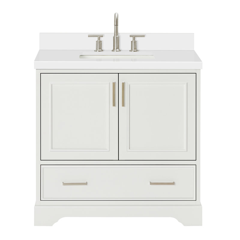 Meuble-lavabo simple avec plateau Abshire 37, Blanc
