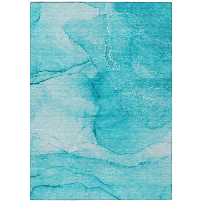 Tapis extérieur lavable antidérapant 3 pi x 5 pi bleu sarcelle