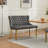 Velvet Double Dining Loveseat Bench, Kitchen & Dining Seating, 2-Seat Tufted Bench W/Handmade Buttons, Wing Back, Gold-Plated Steel Legs, Mid Century Modern,Single Pack,Gray,SW1602GY-1899115483-1899115480