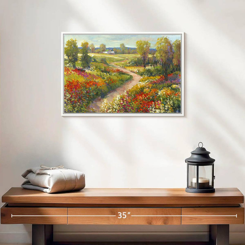 Promenade matinale II, Cadre flottant blanc, 19 po x 13 po