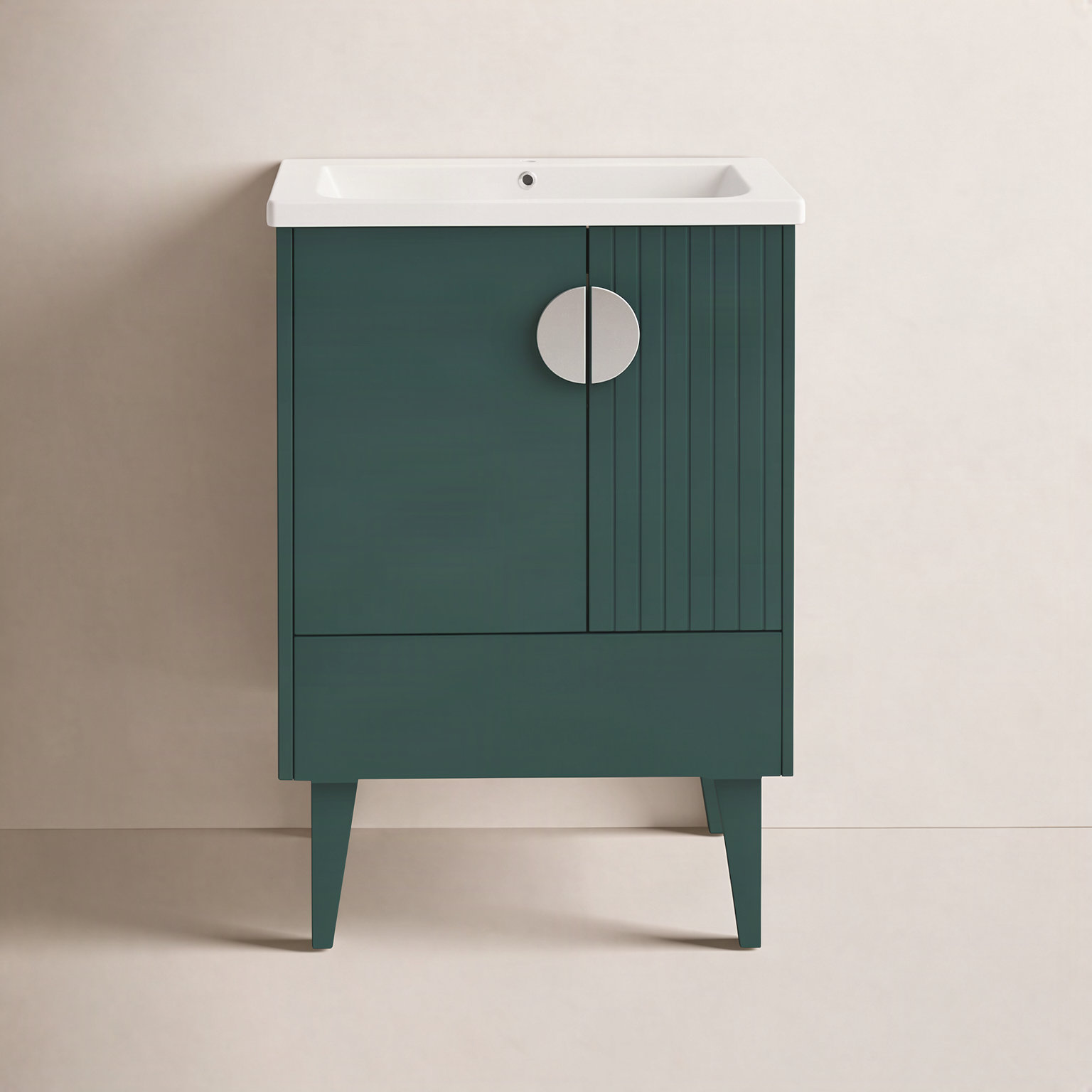 Saimah 24'' Single Bathroom Vanity, Green, Polished Chrome