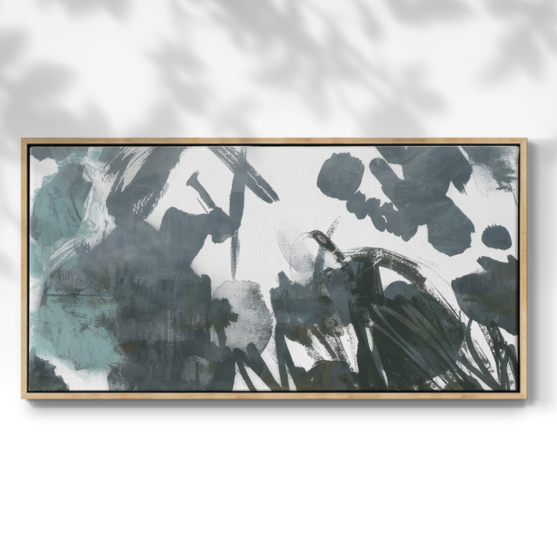 Word Bubble II - Toile tendue avec châssis encadré - Prêt à être accroché, H 25 po x l 49 po, Naturel