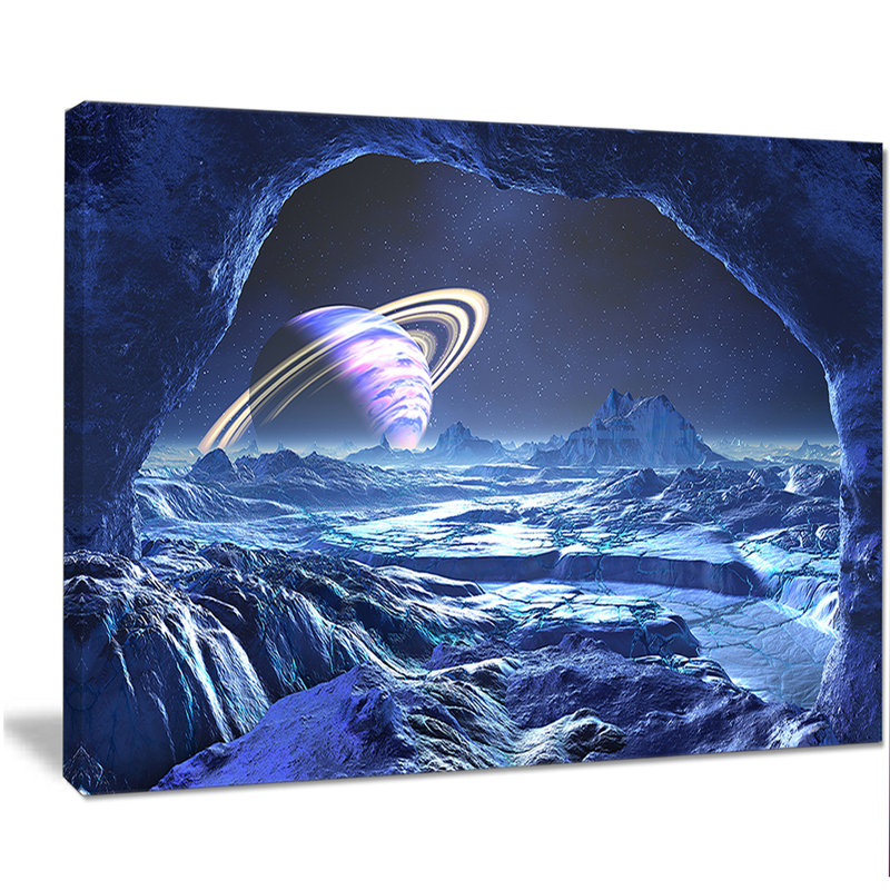 " Electric Blue Alien World ", 12" H x 20" W x 1" D
