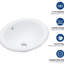 Lavabo de salle de bain semi-encastré en céramique blanc de 17 po x 15,5 po, style minimaliste moderne, surface à gratter, qualité de finition facile de la vasque de comptoir, présentation des taches, pratique simple