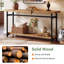 Console de 63 po en bois massif, table de vestibule avec rangement et structure en métal, table basse de salon Farmhouse
