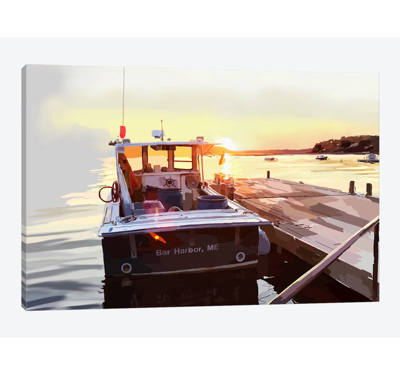 « bold bateaus iv », reproduction sur toile, H 8 po x l 12 po x P 0,75 po, Toile tendue, Pas de tapis