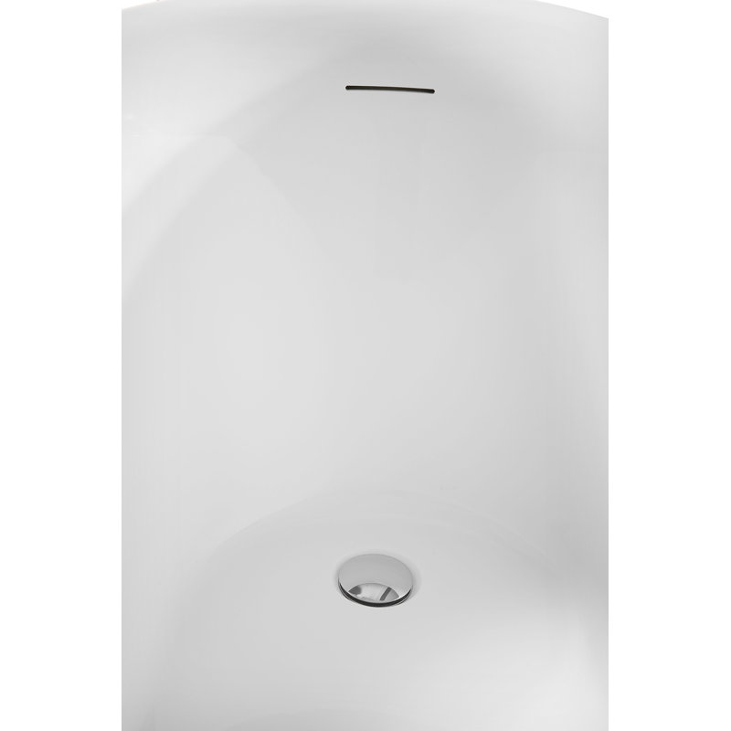 71" Streamline Freestanding Tub and Tray With Internal Drain, Polished Chrome