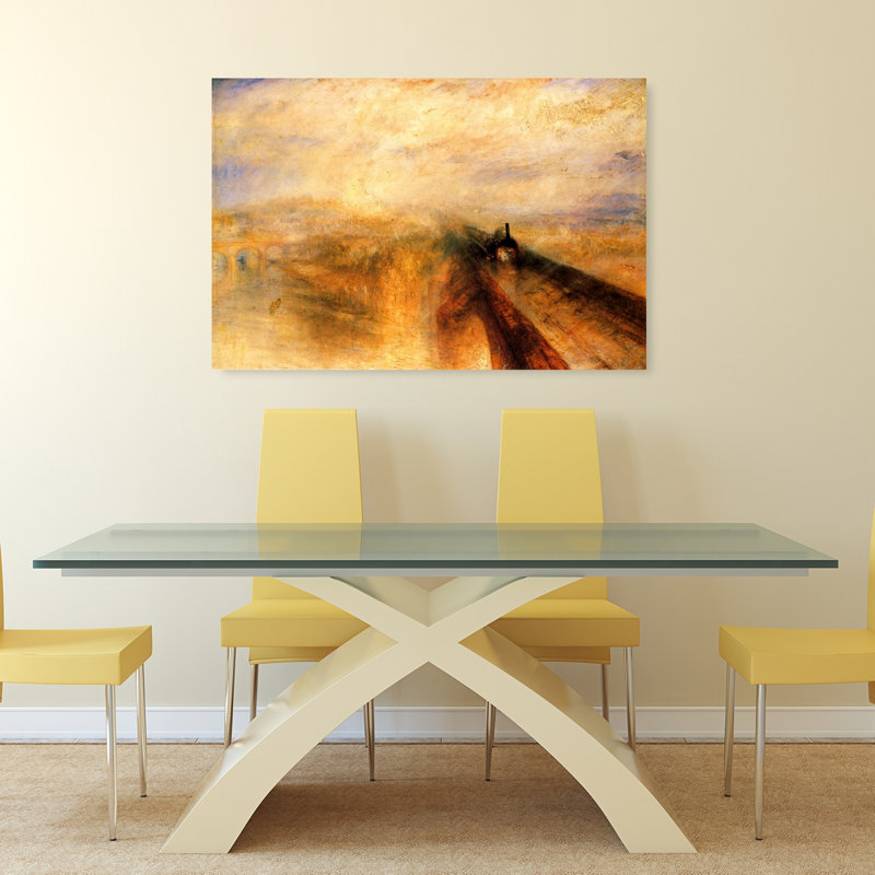 «Rain, Steam & Speed», 1844, reproduction d'art contemporain classique de paysage coucher de soleil, H 32 po x l 48 po