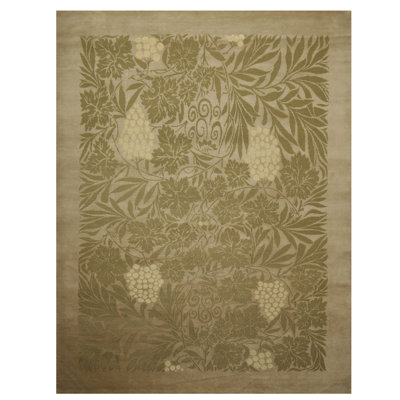 Tapis de surface 8 pi x 10 po noué la oriental mousse one-of-kind