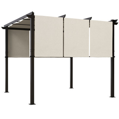 10 Ft. W x 10 Ft. D Steel Pergola with Canopy