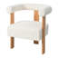 Chaise d'appoint blanche en velours avec accoudoirs, accoudoirs durables de style Mid-Century