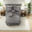 Ensemble de literie en jacquard luxueux 5 pièces, grand lit réversible, gris