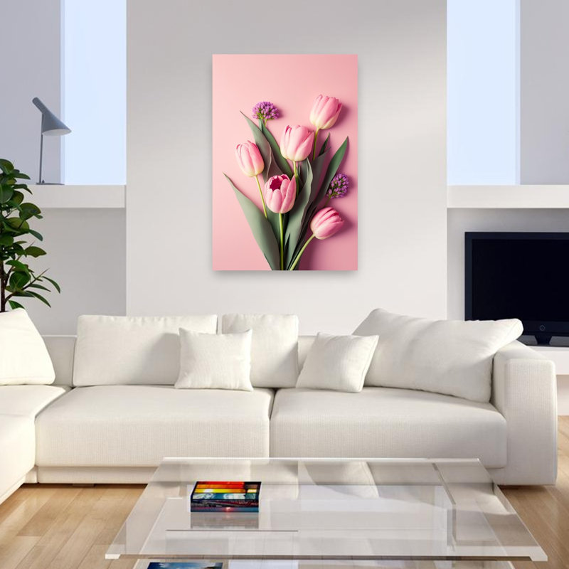 «Tulip Dreamscape Abstract Contemporary Tulip Flower Landscape», reproduction d'art murale, H 48 po x l 32 po