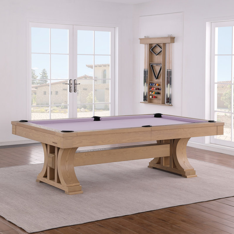 Table de billard en ardoise 8 pi Madero Madero, Mauve clair résistant à l'eau, Non, Frêne clair brossé