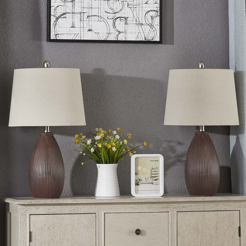 Ceramic Table Lamp, Brown