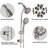 Stainless Steel Slide Bar Shower With 5-Inch Abs Head And 7 Spray Modes For Luxury Spa Experience Drill- Sliding Rod Dual 7-Setting Heads Relaxation-127377208