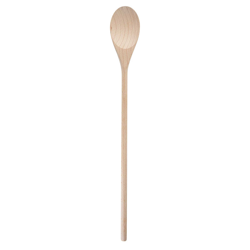 Ensemble de 1 cuillère en bois de hêtre en bois de hêtre de 17,9 po pour cuisine, chaud et froid, 17.9"