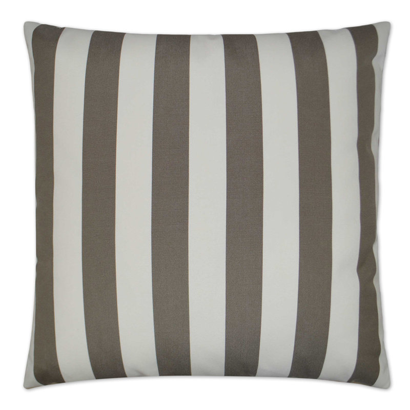 Cafe Stripe Square Indoor/Outdoor Pillow Cover & Insert, Driftwood