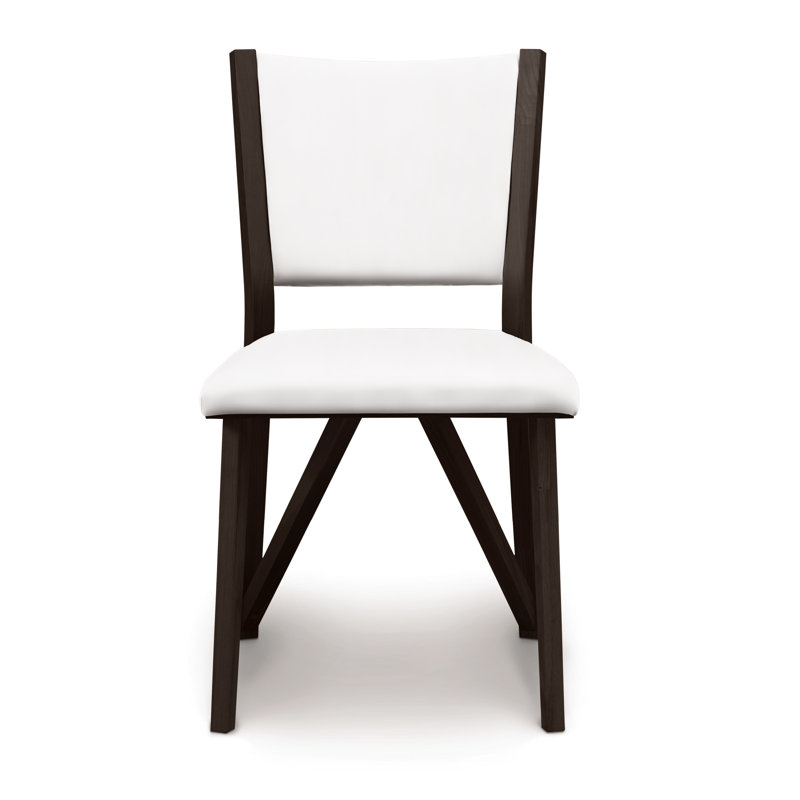 Chaise d'appoint rembourrée Exeter, Cuir blanc, Cerise fumée