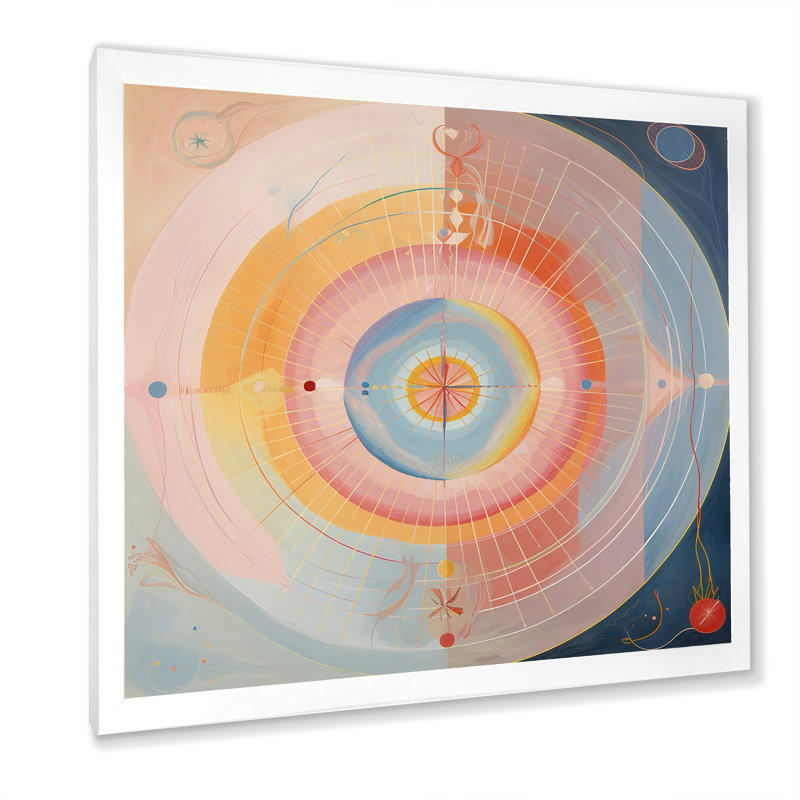Serendipity in Retro Pink Pastel - reproduction sur toile, H 36 po x l 36 po x P 1,5 po, Cadre simple blanc