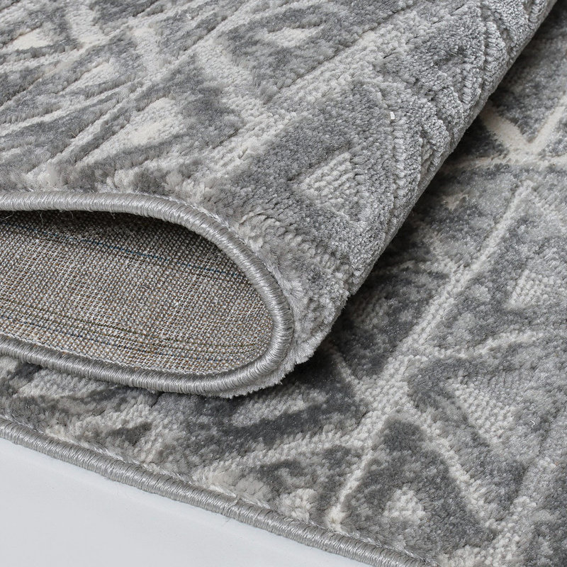 Premium Hall Carpet, Grey & Cream, 39.4 x 59.1 inches | 60% Polypropylene / 40% Polyester, 1700 g/m², 0.3 in Pile Height | 320,000 Thread Points, Vacuum Cleaner Compatible, Durable & Stylish for Home Decor
