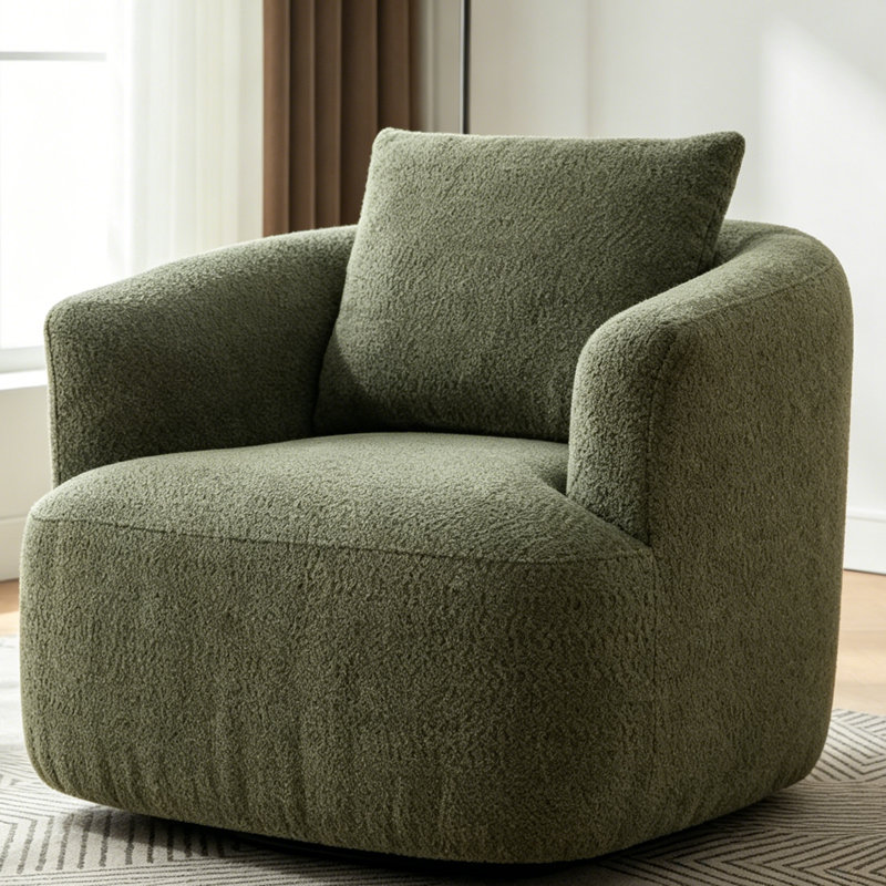 360° Swivel Chair, 38.2" Accent Chair Sofa, Green