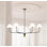Lustre 6 lumières minimaliste français - noir avec accent en laiton brossé