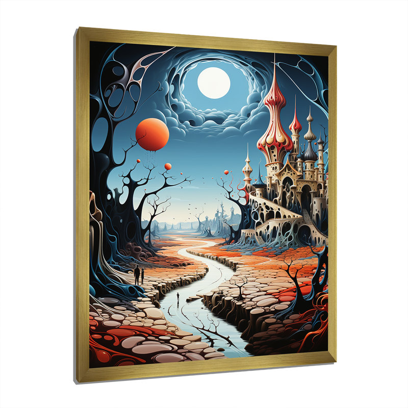 Madalynne surréalisme Dalis Wonderland sur toile, H 40 po x l 30 po x P 1,5 po, Encadrement doré