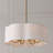 24" W x 9" H 6-Light Pendant in Matte Brass with White Fabric Shade
