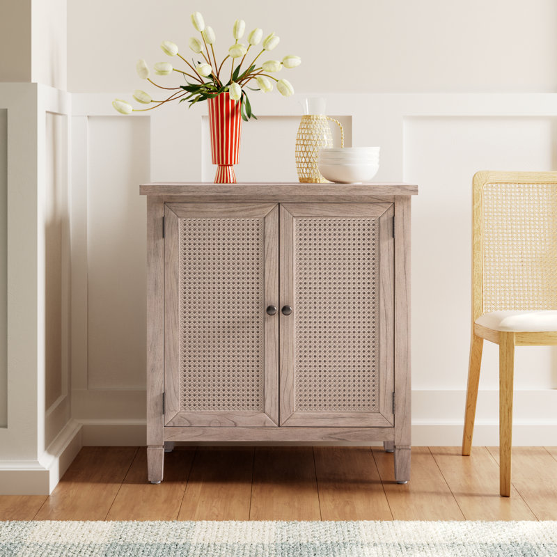 Charleston 2-Door Cane Cabinet, Desert Sand