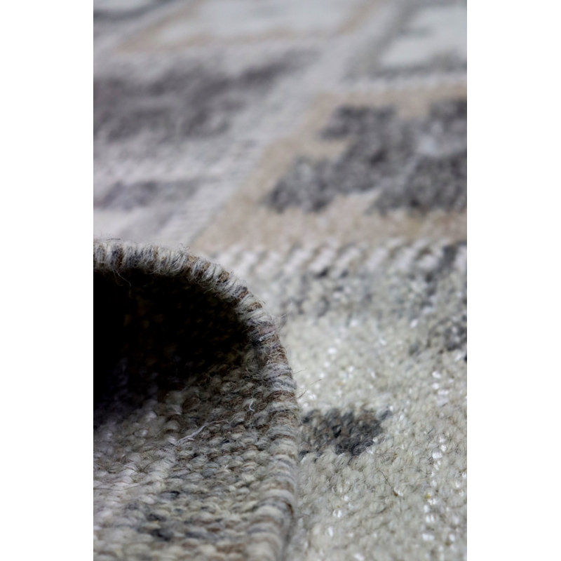 Tapis unique gris / beige / argent 9 pi 1 po x 12 pi Scandinavian
