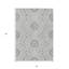 Tapis extérieur lavable à médaillon floral gris argenté 3 pi x 5 pi