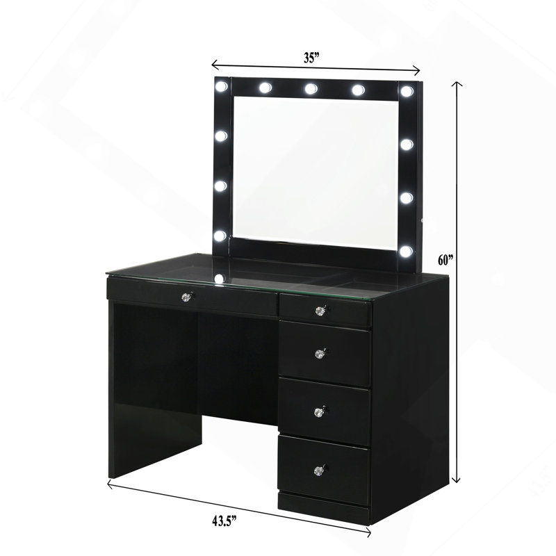 Meuble-lavabo 1 pièce 1 pièce Glam, Noir