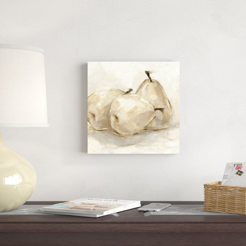 «White Pear Study II» par Ethan Harper - Peinture, H 12 po x l 12 po, Toile tendue, Sans cadre