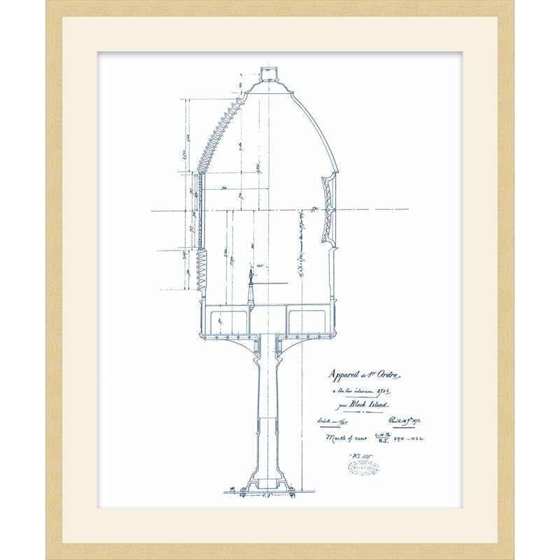 Blueprint Of Light Tower 1 Print by Studio L57 Nouvelle, 25.48" H x 21.48" W