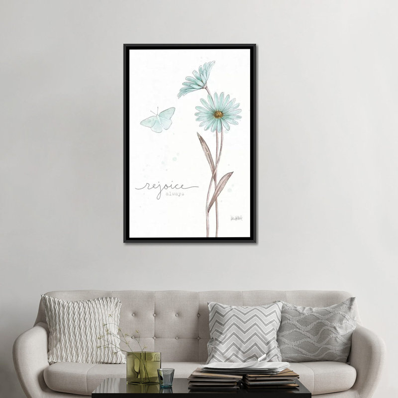 « bits of blue v », reproduction sur toile tendue, H 26 po x l 18 po x P 1,5 po, Toile avec cadre noir, Pas de tapis