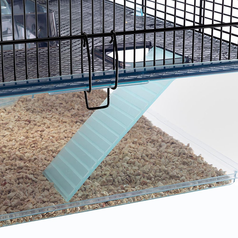 Large Black and Clear Plastic Hamster Cage with Accessories