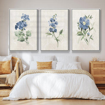 " Farmhouse Periwinkle I " 3 - Pieces