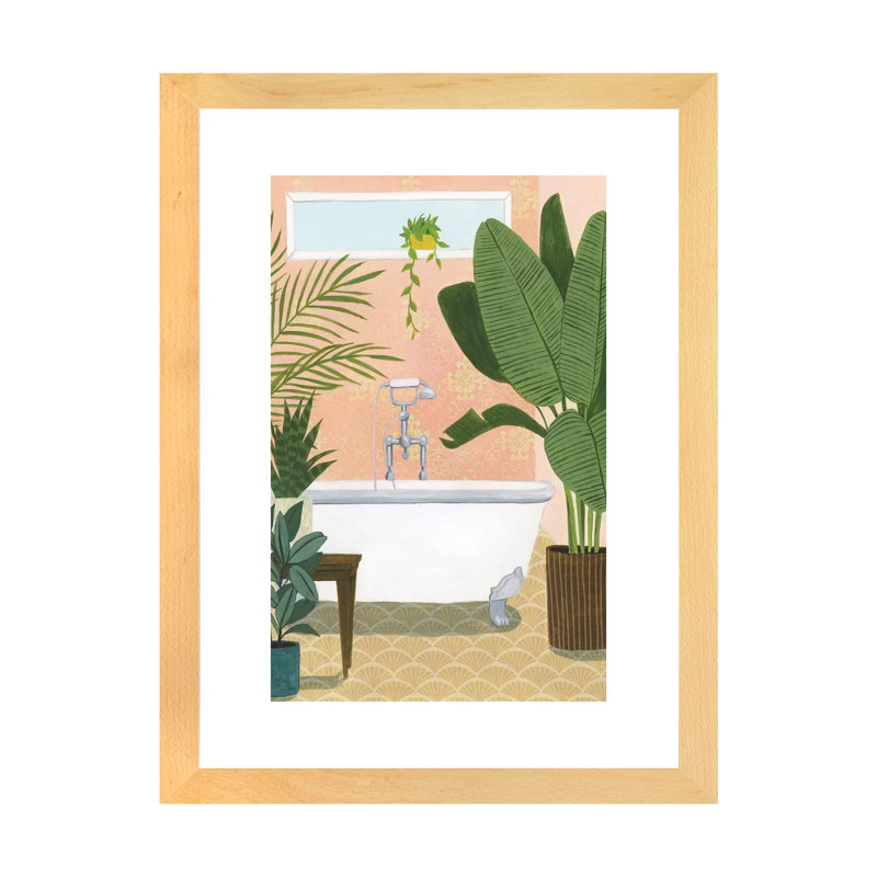 « Baignoire oasis I » par Grace Popp-impression d’art graphique, Blanc, H 24 po x l 16 po x P 1 po