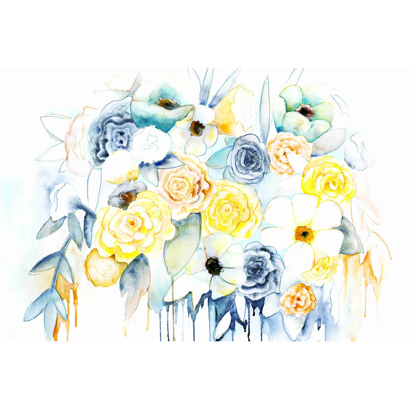«Yellow Yellow Flower Bouquet», impression sur toile tendue, H 12 po x l 18 po