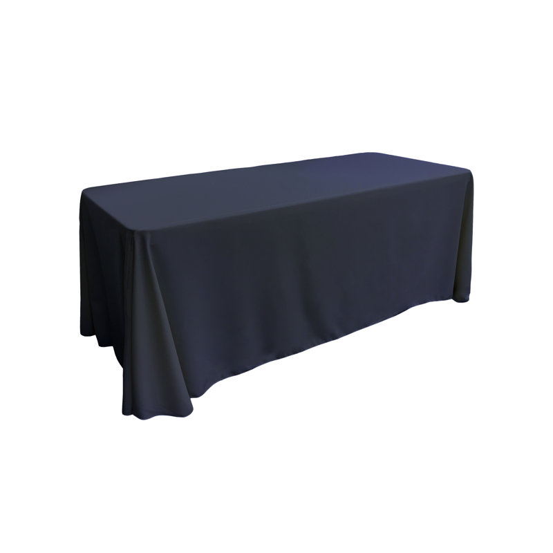Fisher Rectangular Stain-Resistant Polyester Tablecloth, Navy, 156" x 90"
