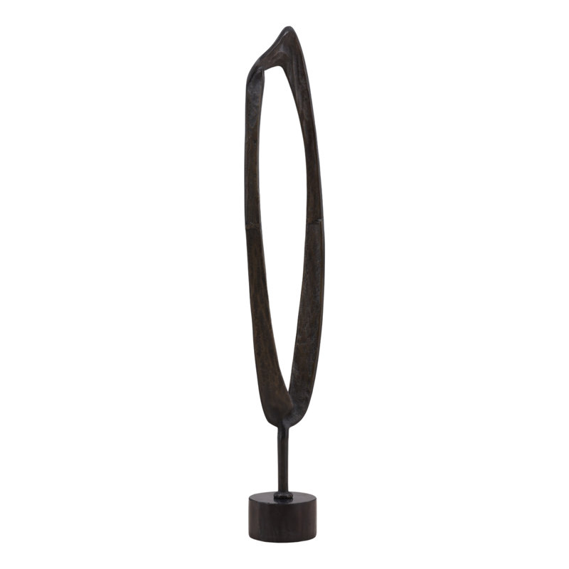 Sculpture Kroll laiton noir petit, H 44,5 po x l 8,4 po x P 6 po, Noir