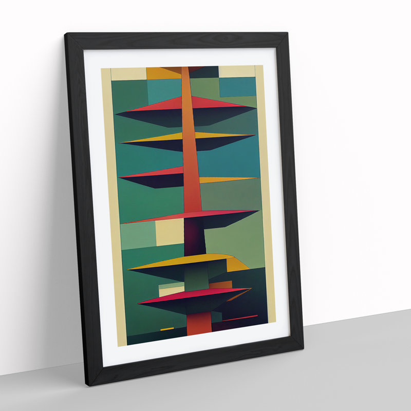 Bold Tree No.2 - Print, 66cm H x 48cm W x 2cm D, Black Framed, White
