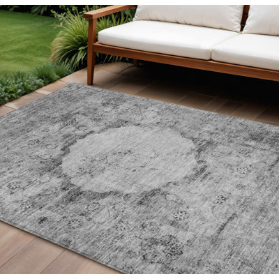 Tapis oriental lavable intérieur gris anthracite 10 pi x 14 pi
