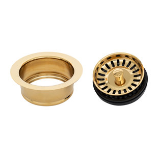Drain de poubelle 3,5 "de luxe avec panier - Laiton poli